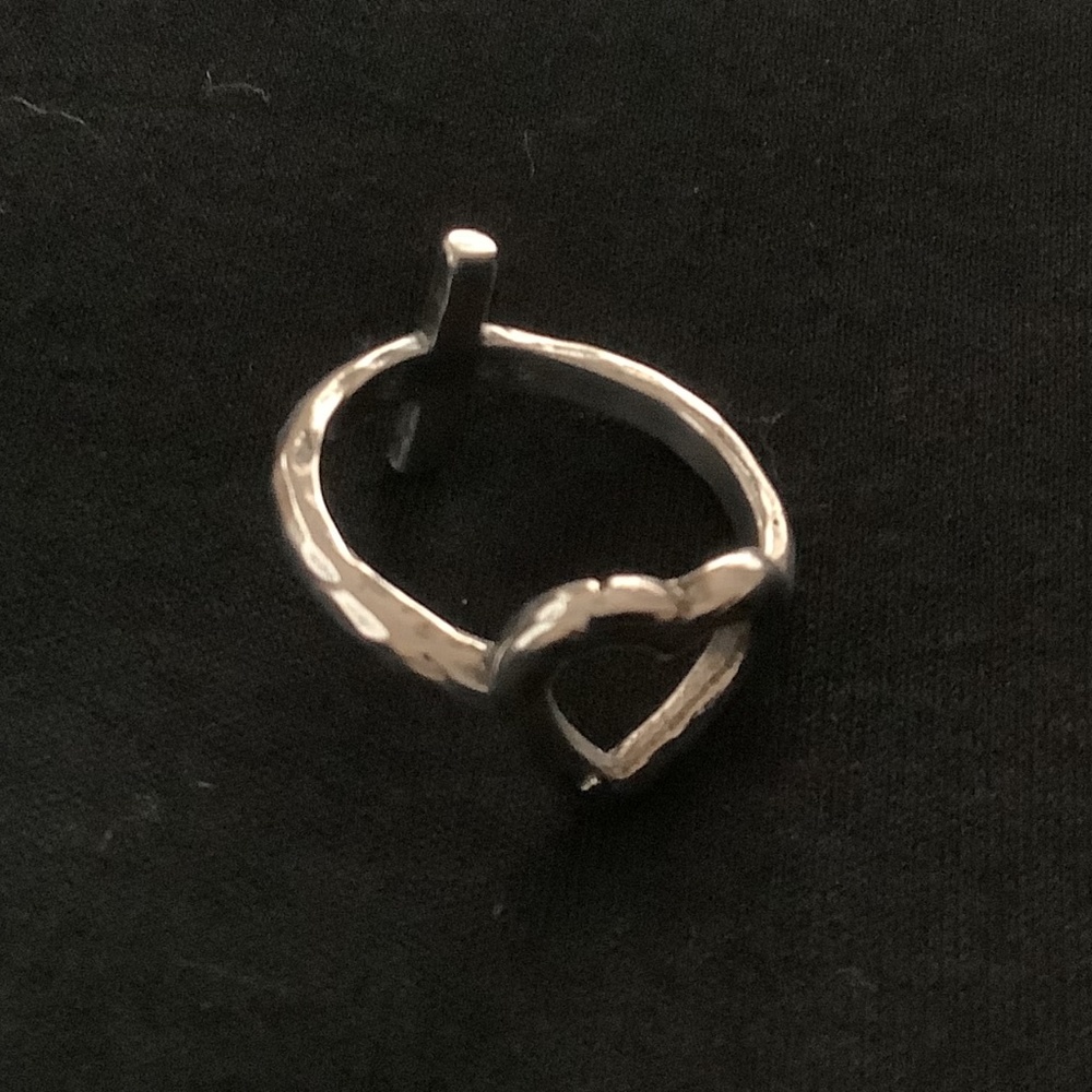 Grace and Heart Sterling Cross and Heart Ring